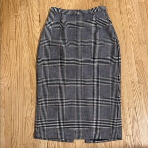 Classic Black and White Plaid Women's Skirt
